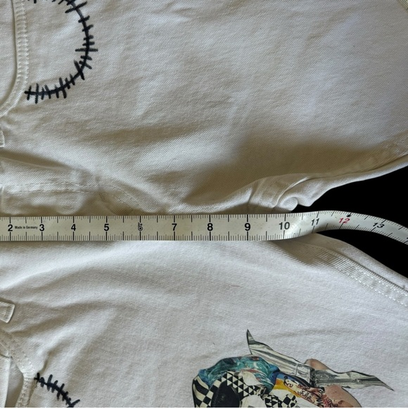 Unisex Up-cycled reworked one of a kind custom made 511 slim Levi’s white jeans. - Picture 15 of 16